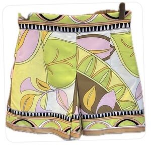 Zara NWT Skort Shorts Multi Color Abstract Print High Waist  S